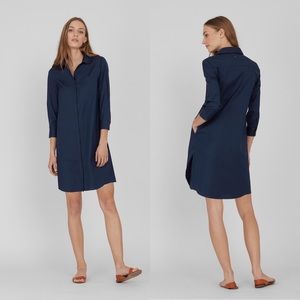 • Cuyana • Poplin Layered Shirt Dress Blue